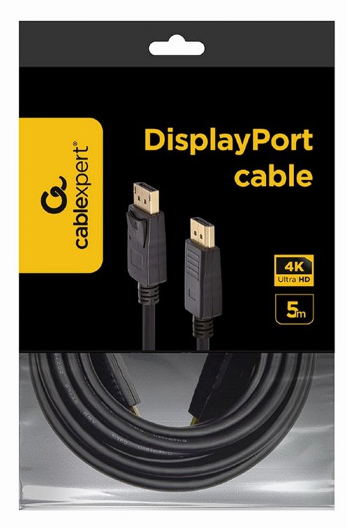 Cablu video Gembird DisplayPort (T) la DisplayPort (T), 5m, rezolutie maxima 4K la 60 Hz, Negru, CC-DP2-5M