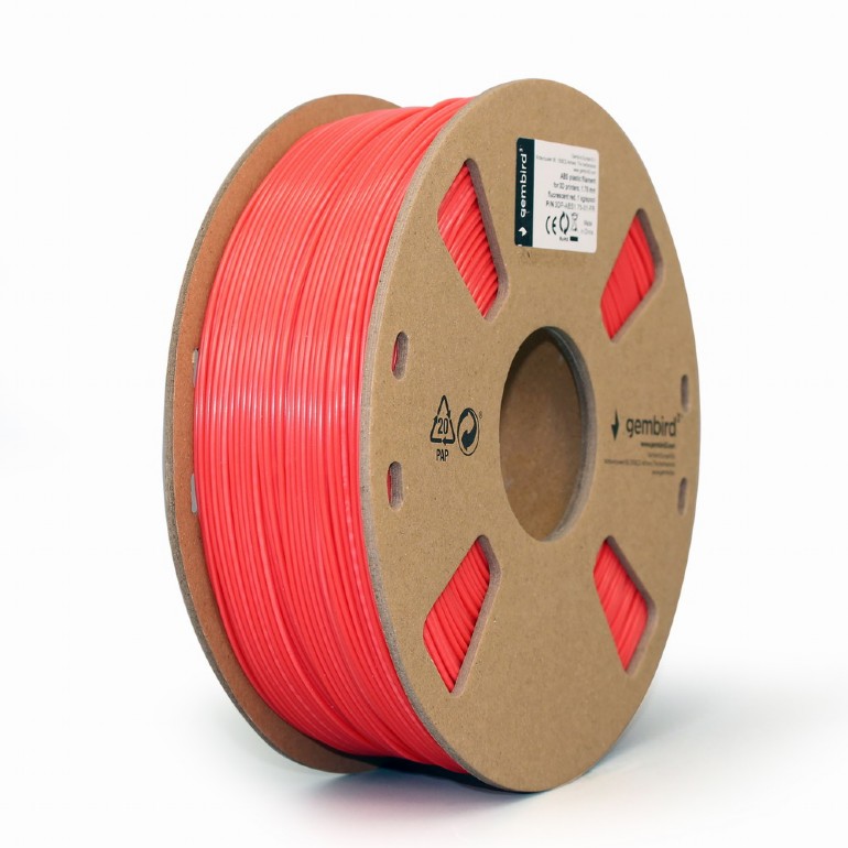 Filament imprimanta 3D, Gembird, 1.75 mm, 1 kg, Rosu