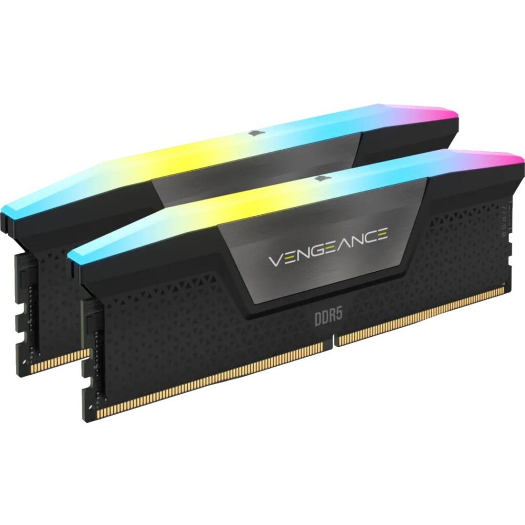Memorie Corsair Vengeance Black 32GB (2x16GB), DDR5, 6000MT/s, CL 36, RGB