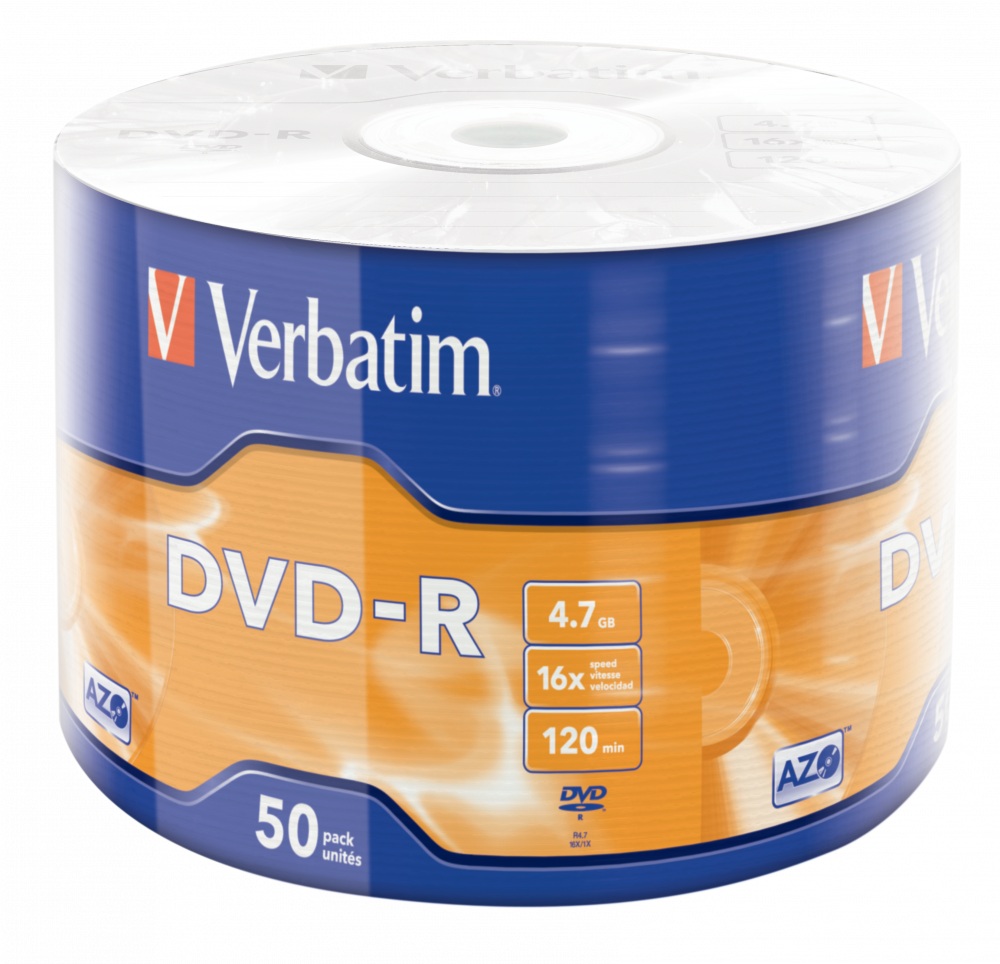 DVD-R Verbatim AZO matt silver 16X, 4.7GB, shrink 50 buc.
