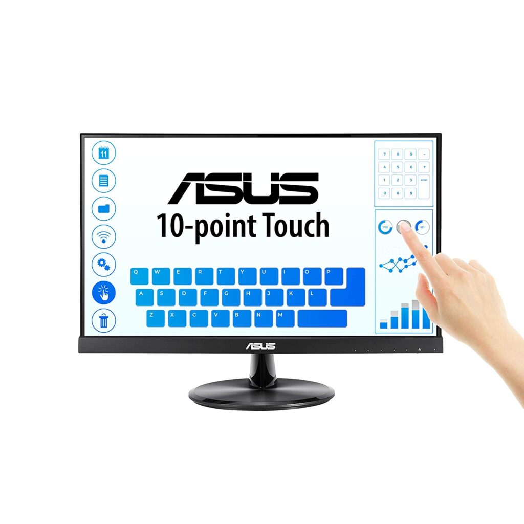 Monitor LED IPS ASUS 21.5″, 10-point Touch Monitor, HDMI, Flicker free, Low Blue Light, TUV certified, Negru, VT229H
