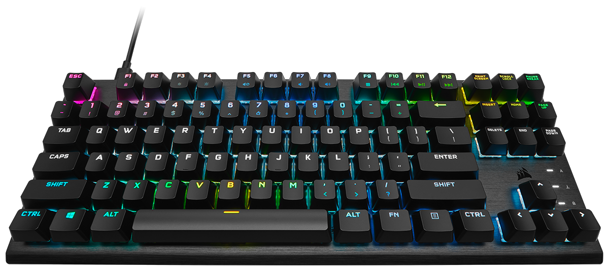 Tastatura gaming mecanica Corsair K60 RGB TKL, switch Corsair OPX optic, PBT Doubleshot Keycaps, 8000Hz Pooling rate, cablu USB Detasabil, Negru 2 Tastatura gaming mecanica Corsair K60 RGB TKL, switch Corsair OPX optic, PBT Doubleshot Keycaps, 8000Hz Pooling rate, cablu USB Detasabil, Negru - imagine 2