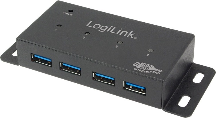 HUB USB 3.0 extern Logilink, 4 USB, alimentare 3.5A, negru