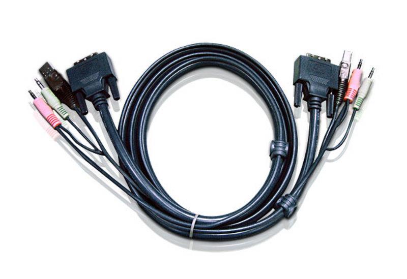 Cablu KVM ATEN USB DVI-D Single Link 5m Negru, 175276, Cablu