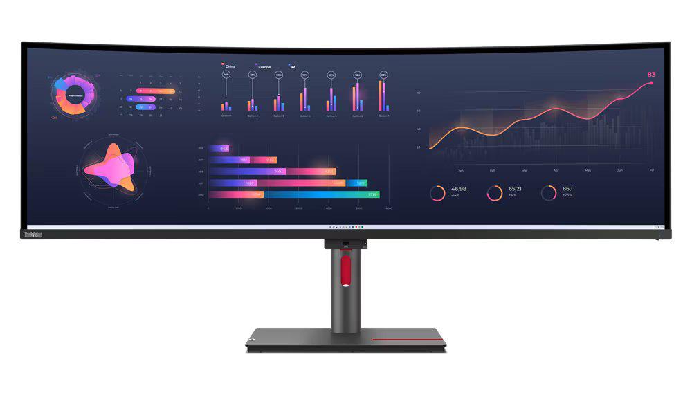 Monitor LED Lenovo ThinkVision P49w-30 Curbat, 49″, DQHD, IPS, 4 ms, 60 Hz, Thunderbolt