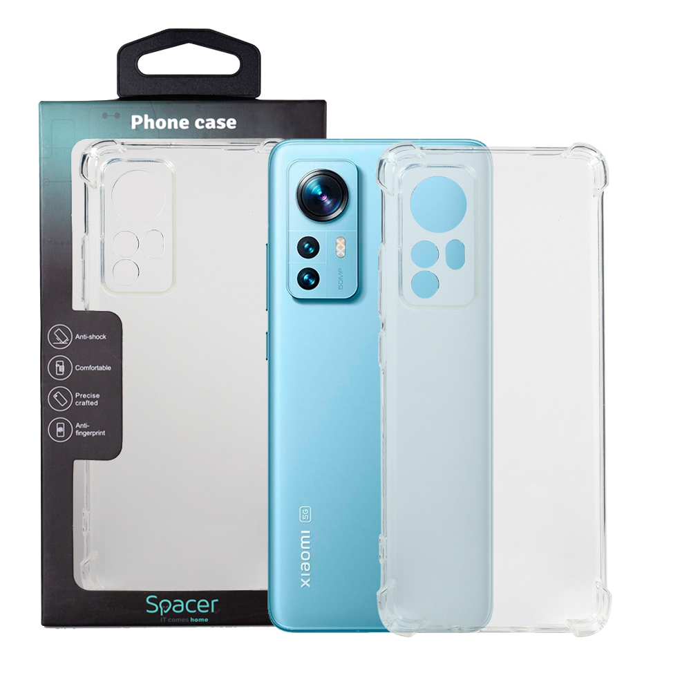 Husa de protectie Spacer pentru Xiaomi 12 X, material flexibil TPU, Transparenta