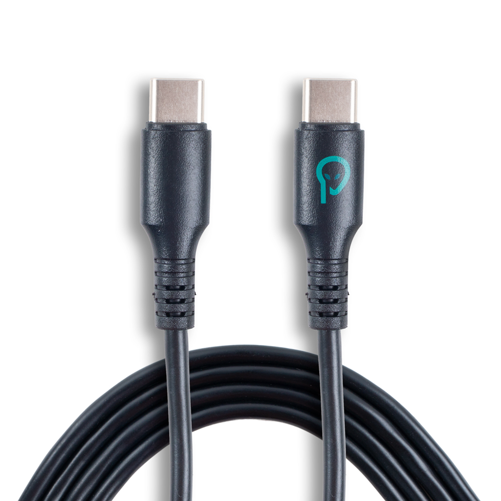 Cablu alimentare si date SPACER, pentru smartphone, USB Type-C (T) la USB Type-C(T), PVC, ambalaj punga, 1m, negru
