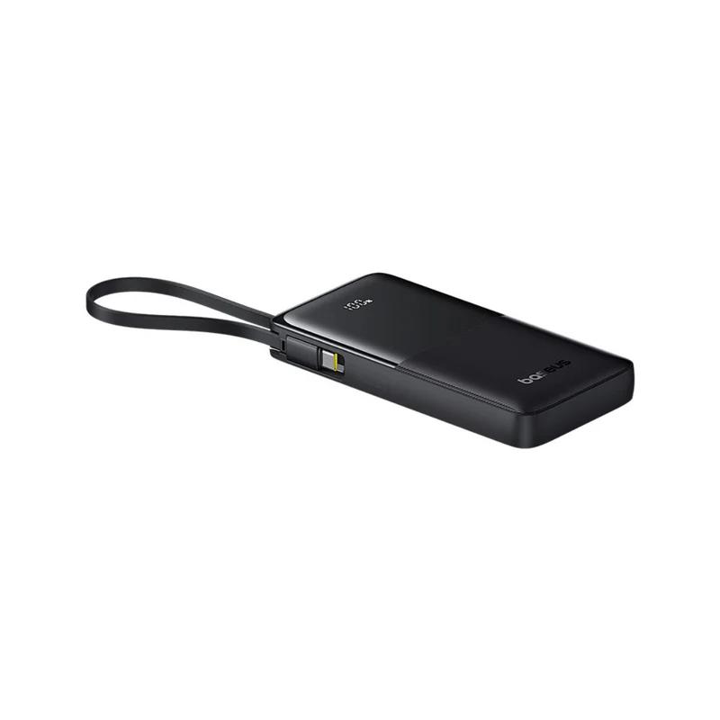 Power Bank 10000mAh, 20W, Cablu Incorporat Type-C – Baseus Bipow 2, Negru