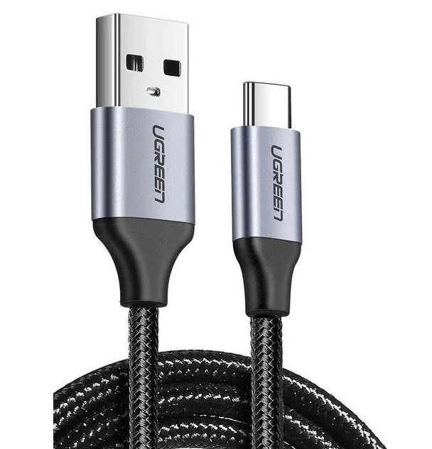 Cablu alimentare si date Ugreen, US288, Fast Charging Data Cable pt. smartphone, USB 2.0 la USB Type-C 5V/3A, braided, 0.5m, negru