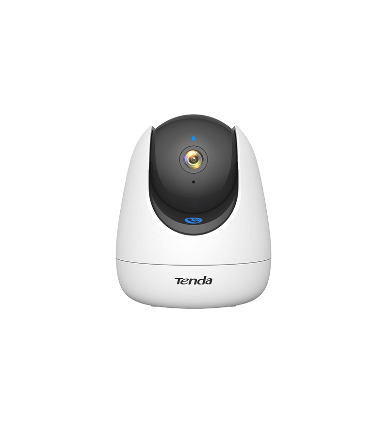 Camera IP interior, Tenda, CP3-PRO, Wi-Fi 6, 3MP (2304×1296), Pan/Tilt, detectie AI (oameni/animale/plans copil), urmarire inteligenta, apelare cu un singur buton, audio bidirectional, IR pana la 12m, , 103x88x88mm, alb, card microSD 32GB inclus