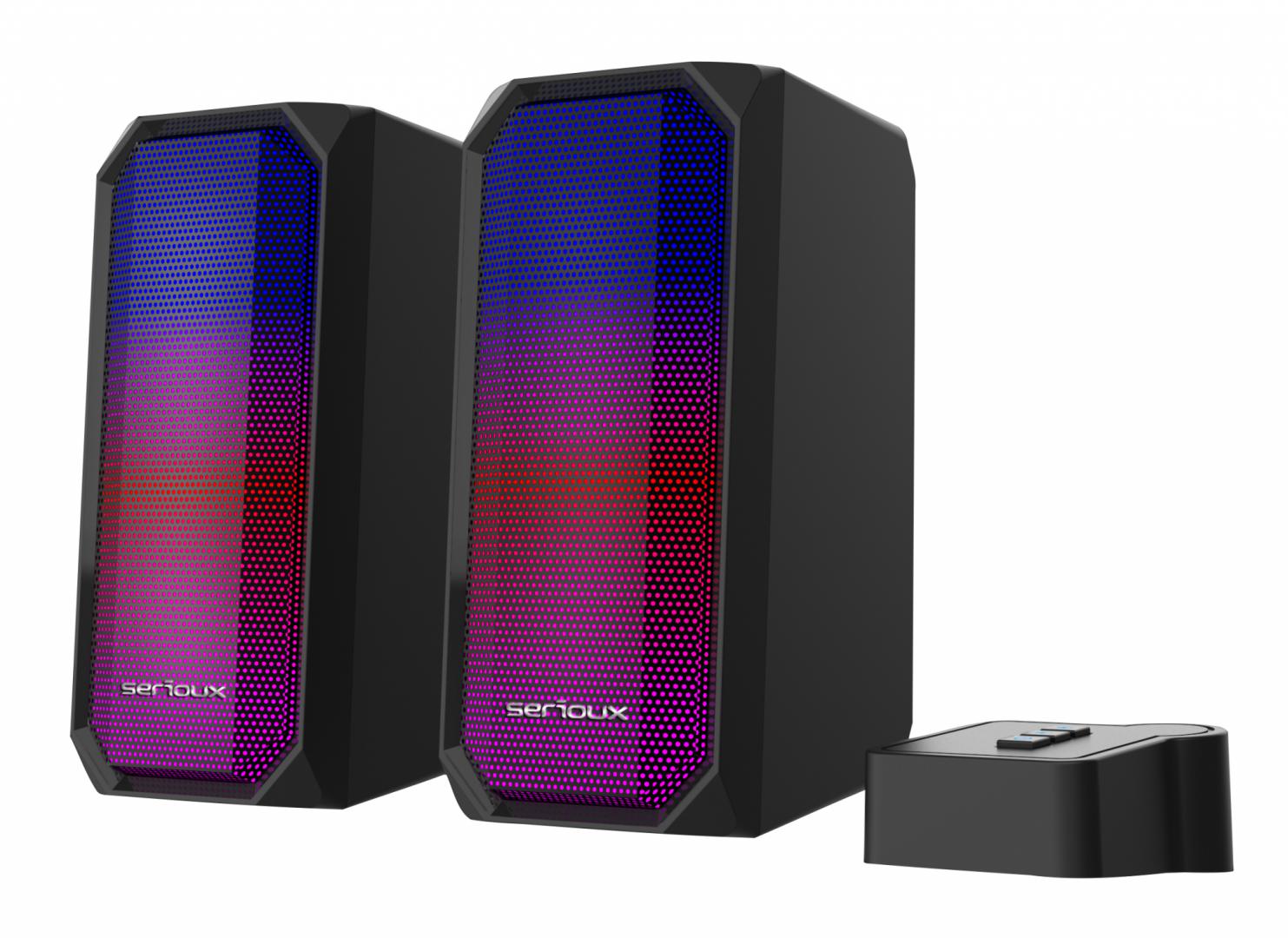 Boxe gaming 2.0 Serioux Kyro X522, Iluminare RGB, Bluetooth 1 Boxe gaming 2.0 Serioux Kyro X522, Iluminare RGB, Bluetooth