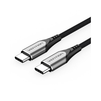 Cablu alimentare si date Vention, USB Type-C (T) la USB Type-C (T), 2m, 480 Mbps, TPE + Nylon, negru