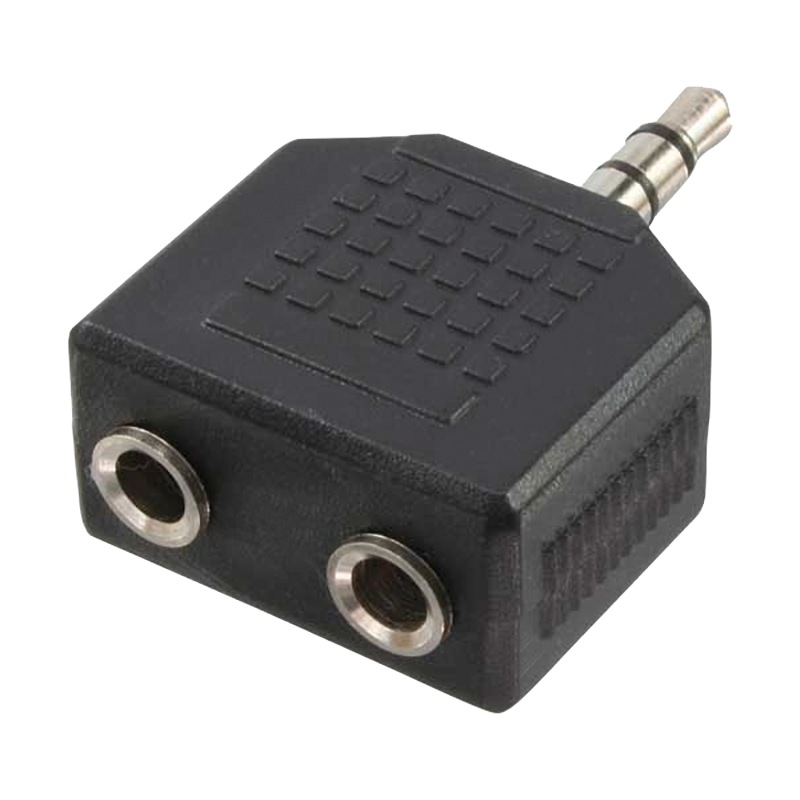 Adaptor audio stereo LogiLink CA1002, Jack 3.5 mm 3 pini tata la 2 x Jack 3.5 mm 3 pini mama, Negru (