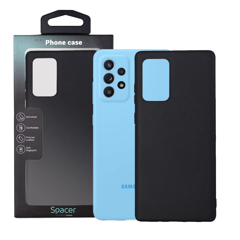 Husa de protectie Spacer pentru Samsung Galaxy A72, material flexibil TPU, Negru