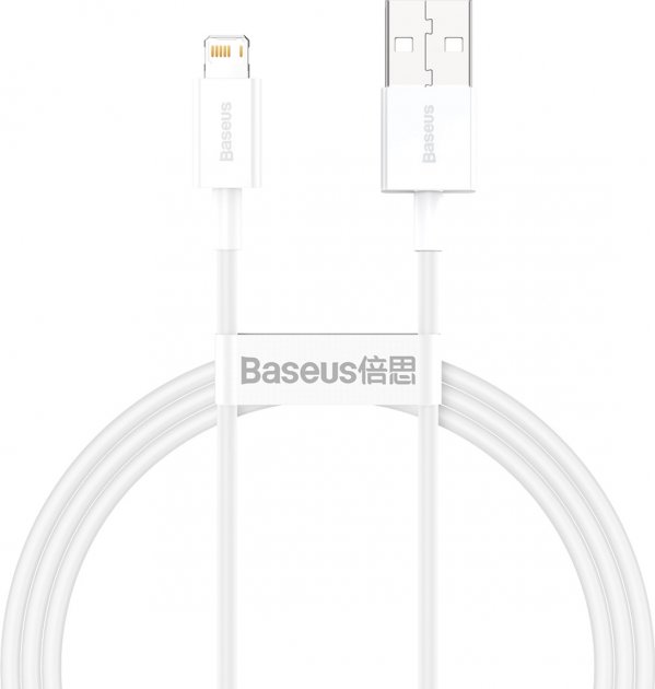 Cablu Date si Incarcare Baseus tip USB la tip Lightning Superior, 2 m, 2.4A, CALYS-C02, Alb