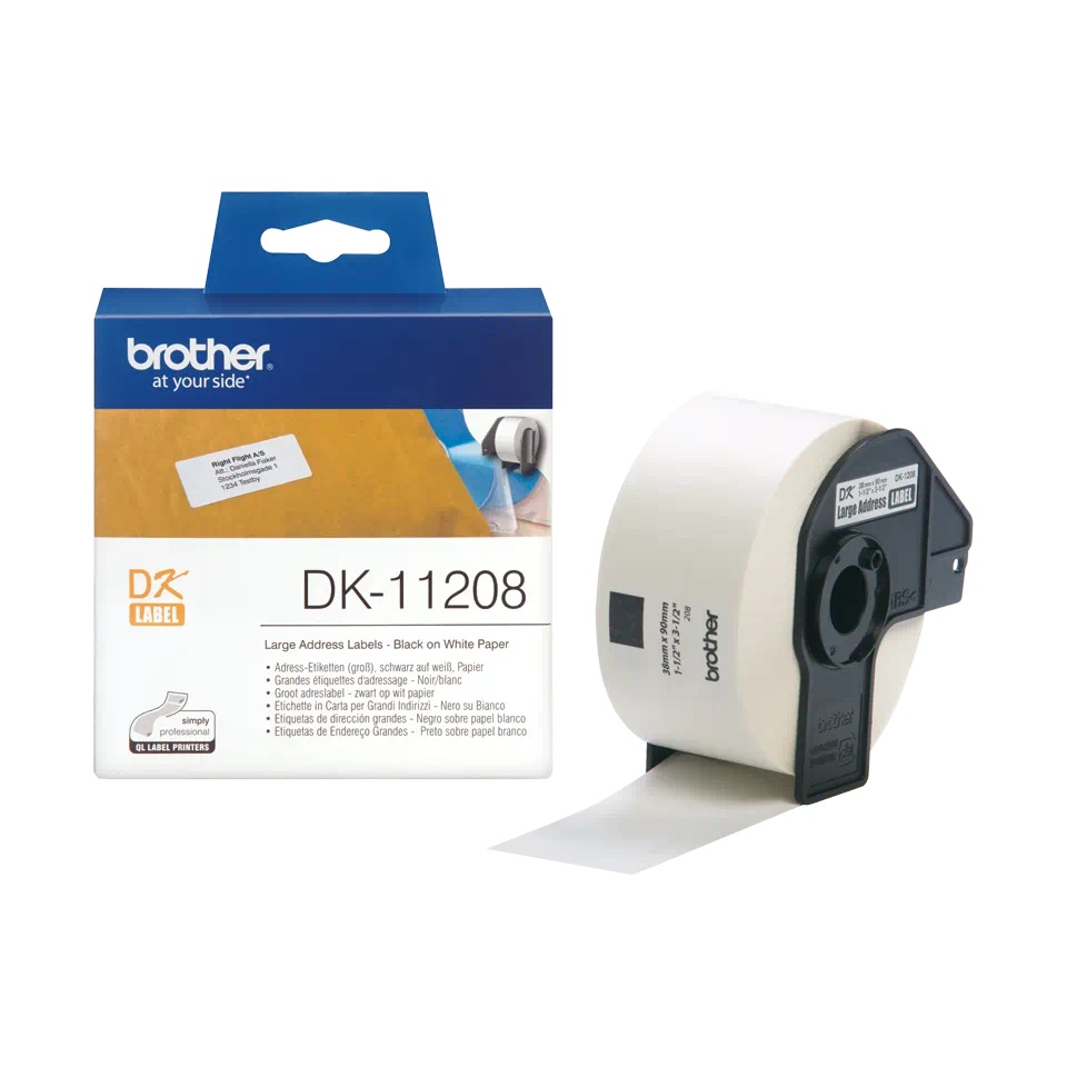 Rola Etichete Brother DK11208 Large Address Label, 38mm x 90mm x 400