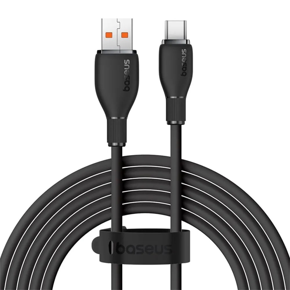 Cablu alimentare si date Baseus Pudding, Fast Charging Data Cable pentru smartphone, USB la USB Type-C 100W, 2m, negru