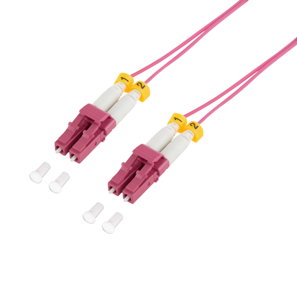 PATCH CORD Fibra Optica LOGILINK OM4 50/125, multimode, LC/UPC-LC/UPC, LSZH, 3 m, super-slim, violet, „FS4LC03” (timbru verde 0.08 lei)