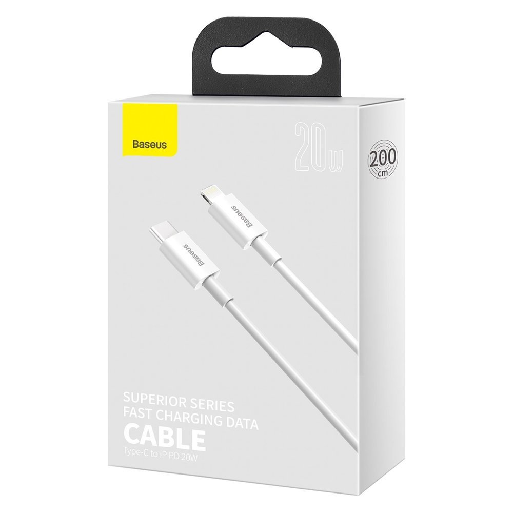 Cablu Lightning la Type-C PD Baseus Superior Series, White 3 Cablu Lightning la Type-C PD Baseus Superior Series, White - imagine 3