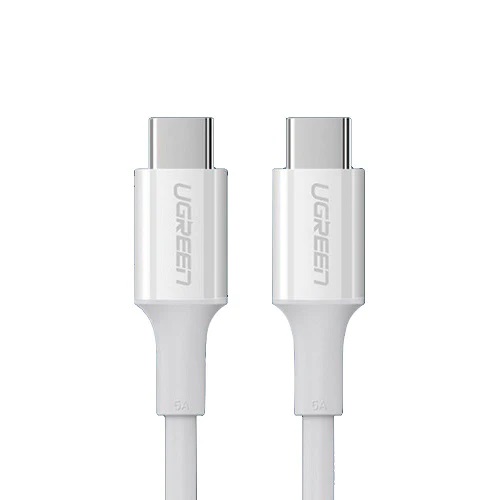 CABLU alimentare si date Ugreen, „US300”, Fast Charging Data Cable pt. smartphone, USB Type-C la USB Type-C, 5A, 1m, alb „60551” (timbru verde 0.08 lei) – 6957303865512