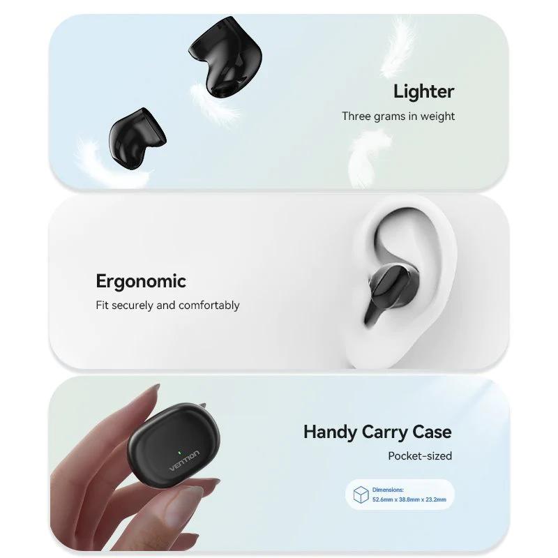 TWS Vention NBLB0 Earbuds T12 Casti fara fir (negru) 3 TWS Vention NBLB0 Earbuds T12 Casti fara fir (negru) - imagine 3