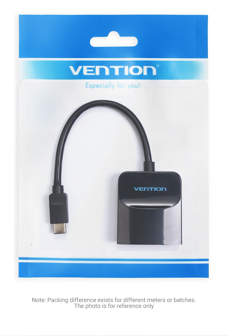 Convertor video Vention, USB Type-C(T) la VGA (M), 0.15m, rezolutie maxima 1080p la 60 Hz, conectori auriti, cupru, invelis PVC, negru 3 Convertor video Vention, USB Type-C(T) la VGA (M), 0.15m, rezolutie maxima 1080p la 60 Hz, conectori auriti, cupru, invelis PVC, negru - imagine 3