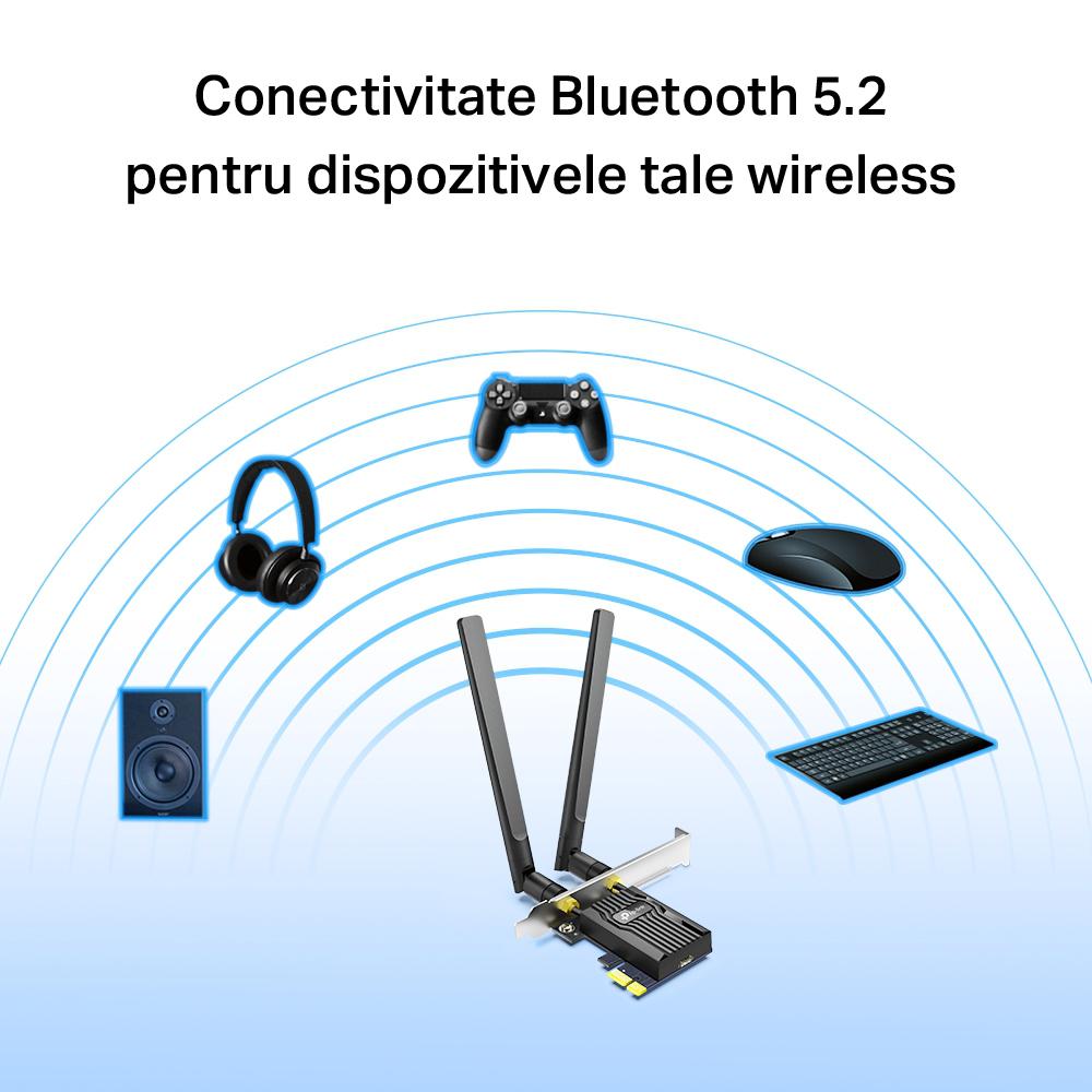 Placa de retea TP-Link Archer TX55E, AX3000, Dual-Band, Wi-Fi 6, Bluetooth 5.2 4 Placa de retea TP-Link Archer TX55E, AX3000, Dual-Band, Wi-Fi 6, Bluetooth 5.2 - imagine 4