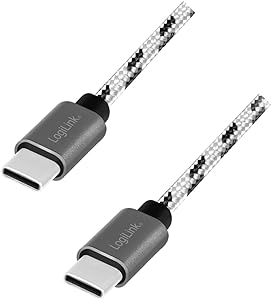 Cablu alimentare si date LOGILINK, pentru smartphone, USB 2.0 Type-C (T) la USB 2.0 Type-C (T), set de 3 cabluri: 0.5/1/2m, premium, cablu cu impletire din nylon, dublu ecranare, alb&negru