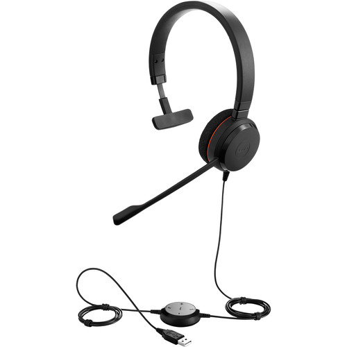 Casti Jabra Evolve 20 MS Mono, telecomanda pe fir, USB