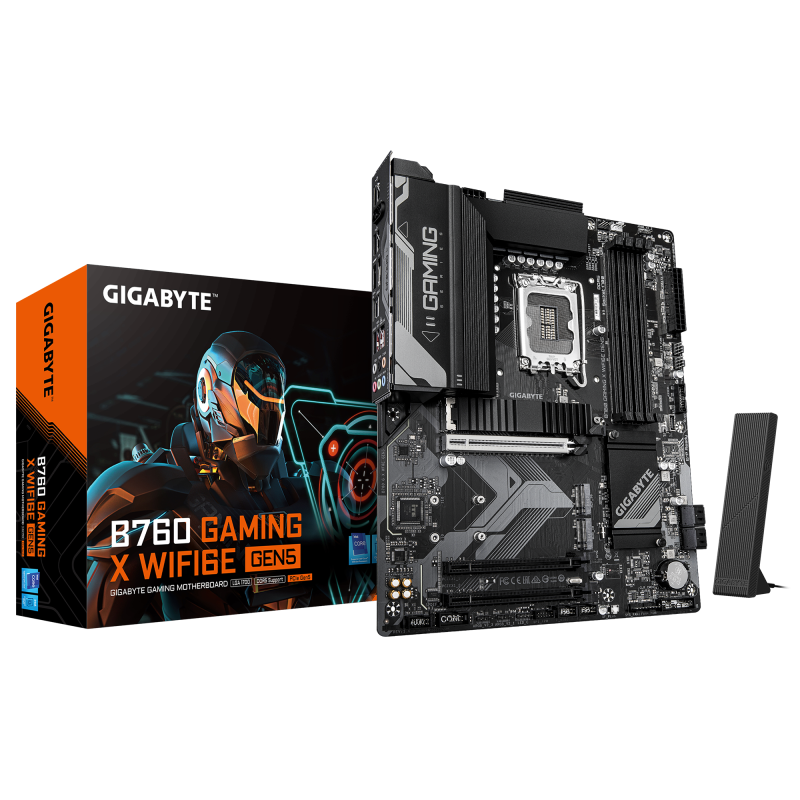 Placa de baza Gigabyte B760 GAMING X WIFI6E GEN5, LGA1700, DDR5, ATX, Negru