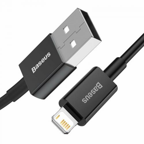 Cablu alimentare si date Baseus, Superior, Fast Charging, USB la tip Lightning 2.4A 1m, Negru 2 Cablu alimentare si date Baseus, Superior, Fast Charging, USB la tip Lightning 2.4A 1m, Negru - imagine 2