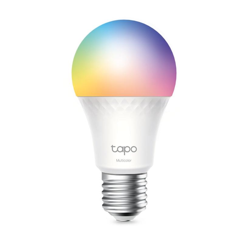 Bec LED RGB inteligent TP-Link Tapo L535E, Wi-Fi, E27, 8.6W (75W), 1055 lm, lumina colorata, control vocal, compatibil Amazon Alexa si Google Assistant, clasa energetica E