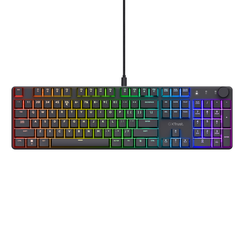 Tastatura Gaming Mecanica Trust GXT866 TORIX,full RGB, programabila, Linear Huano Switches, N-key rollover anti-ghosting, Negru