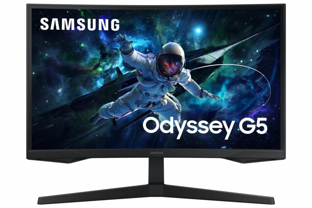 Monitor Gaming Curbat LED VA Samsung Odyssey G5 27″, QHD (2560×1440), 165Hz, 1ms, AMD FreeSync™, HDR10, 1000R, HDMI, DIsplay Port, Jack, VESA, negru