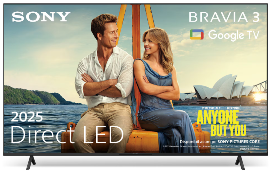 Televizor Sony BRAVIA 3 LED 43S35, 108 cm, Smart Google TV, 4K Ultra HD, Clasa E (Model 2025)