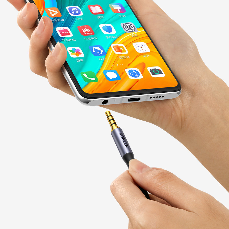 Cablu, Ugreen AUX 3,5 mm mini jack (2x tata) 2m, negru 2 Cablu, Ugreen AUX 3,5 mm mini jack (2x tata) 2m, negru - imagine 2