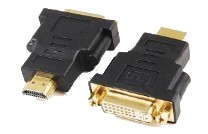 Adaptor video Gembird, HDMI (T) la DVI-I DL (M), conectori auriti, Negru, A-HDMI-DVI-3