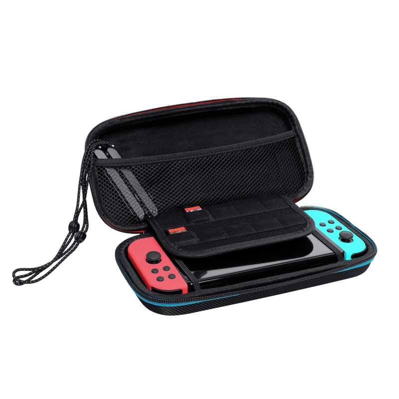 Hardcase pentru Nintendo Switch, Trust, negru, 10 sloturi pentru jocuri, 130x260x50mm