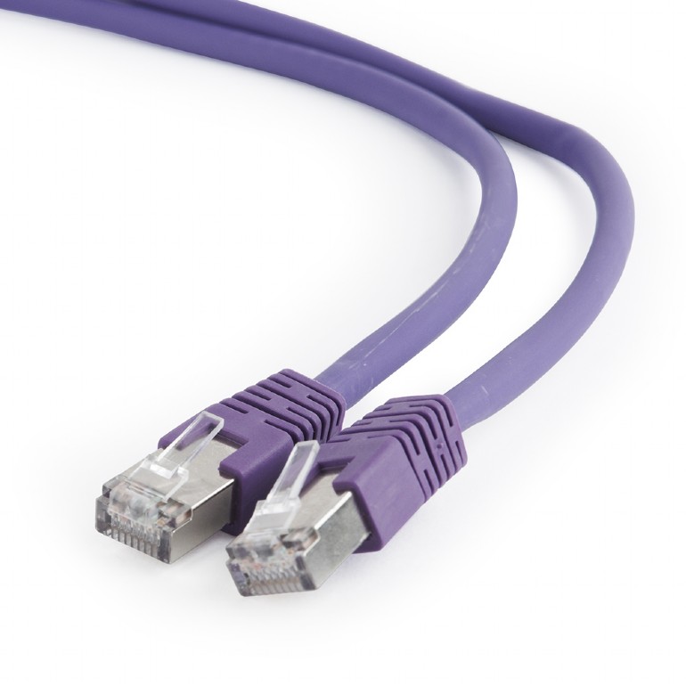 Cablu S/FTP GEMBIRD Cat6a, LSZH, cupru, 1 m, violet, AWG27, dublu ecranat PP6A-LSZHCU-V-1M