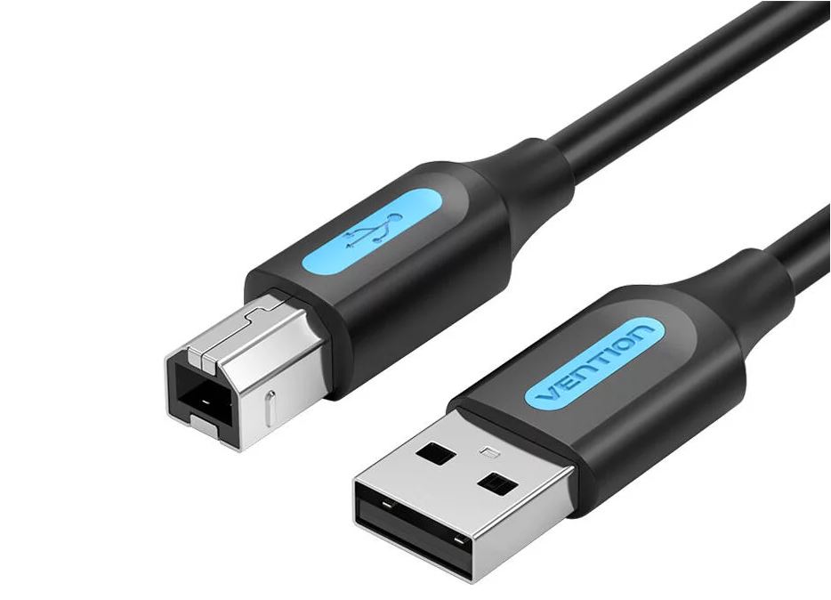 Cablu pentru imprimanta Vention COQBI, USB 2.0 la USB-B, 2A, 480 Mbps, 3m, Negru