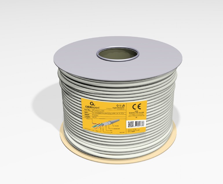 Cablu FTP ecranat, CCA, Cat6, Rola 100m, gri, FPC-6004-L/100 100 m 2 Cablu FTP ecranat, CCA, Cat6, Rola 100m, gri, FPC-6004-L/100 100 m - imagine 2