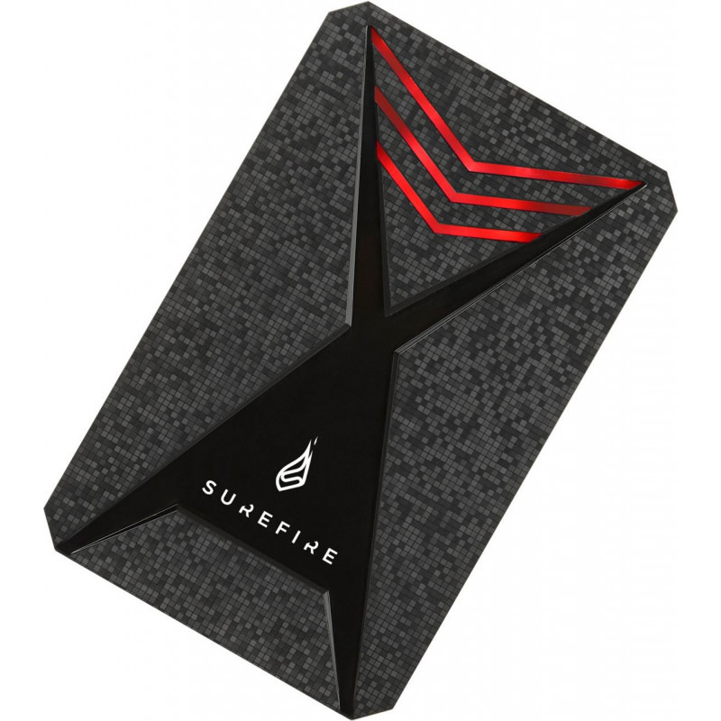 SSD extern SureFire Bunker Gaming, 512GB, iluminare RGB, USB 3.2 Gen 1 Type-C, Negru