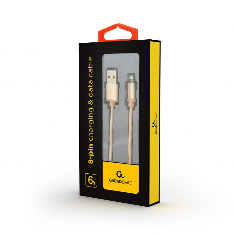 Cablu alimentare si date Gembird, USB 2.0 (T) la tip Lightning (T), 1.8m, conectori auriti, Auriu, CCB-mUSB2B-AMLM-6-G 2 Cablu alimentare si date Gembird, USB 2.0 (T) la tip Lightning (T), 1.8m, conectori auriti, Auriu, CCB-mUSB2B-AMLM-6-G - imagine 2