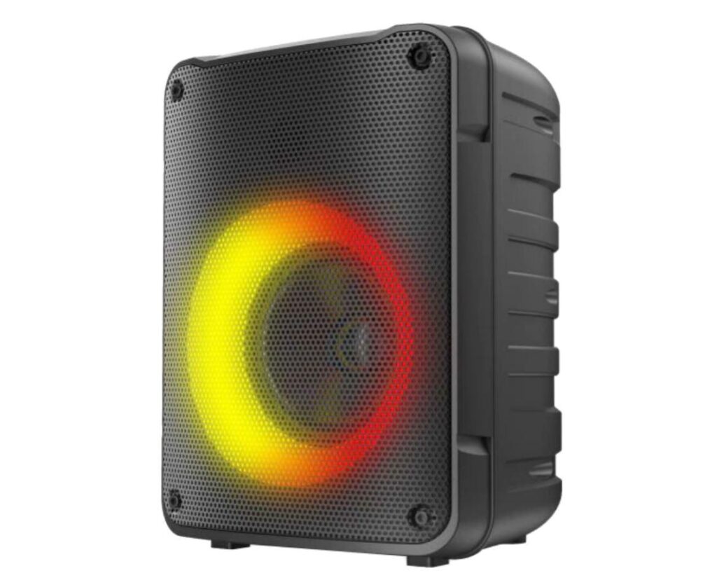 Boxa portabila activa Akai ABTS-V10, 10 W, Radio FM, Bluetooth 5.0, efect de lumini, Negru