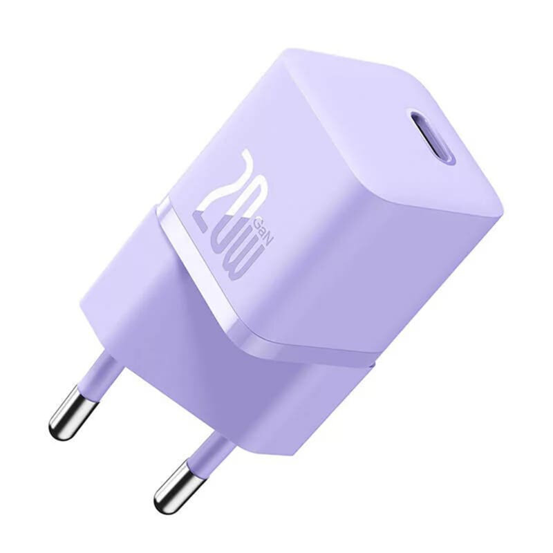 INCARCATOR retea Baseus Mini, GaN5 Fast Charger 20W, 1 x USB Type-C,  violet „CCGN050105” (timbru verde 0.18 lei) – 6932172625344