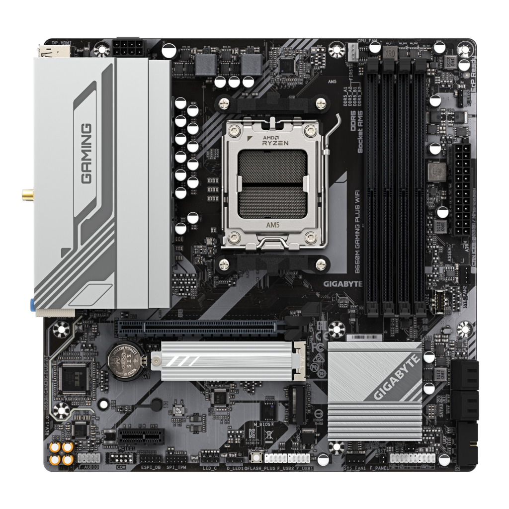 Placa de baza GIGABYTE B650M GAMING PLUS WIFI, Socket AM5, DDR5, BT, Micro ATX, Negru