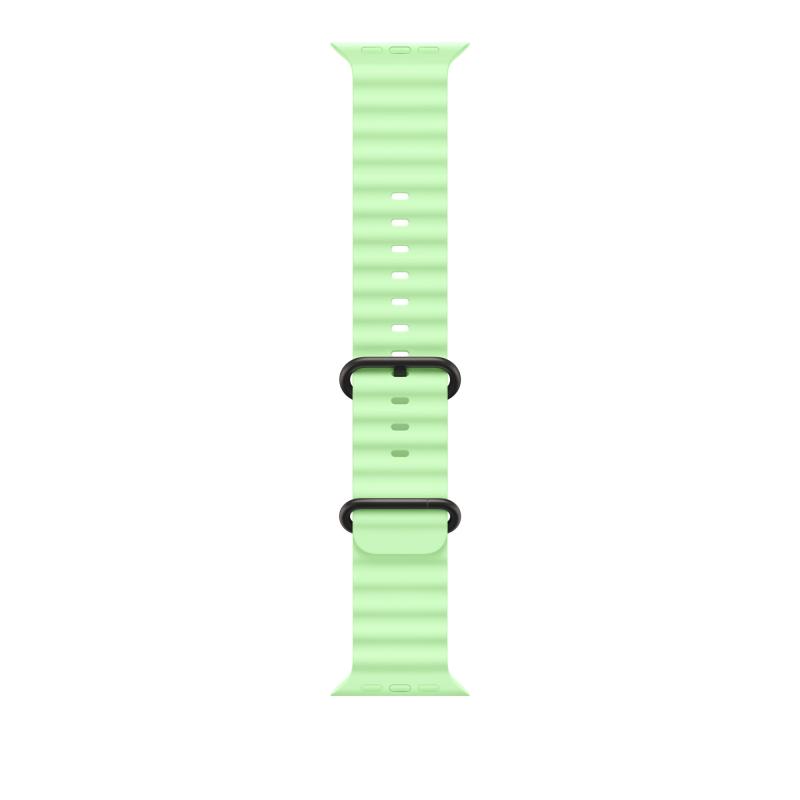 Curea pentru Apple Watch 49mm, Neon Green Ocean Band – Black Titanium Finish