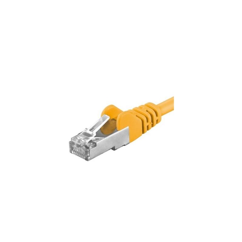 Cablu Patchcord SFTP RJ45-RJ45 Cat.6A, 0.25m, galben, cupru integral, 26AWG