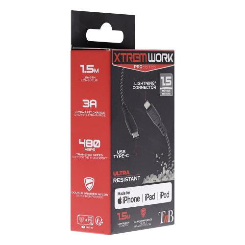 TNB XTREMWORK power delivery Lightning to USB Type-C cable „XCBLTC150” (timbru verde 0.08 lei)