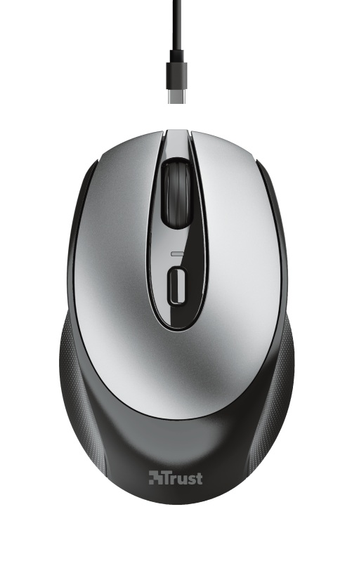 Mouse wireless Trust Zaya, ambidextru, reincarcabil, 800-1600 DPI, negru